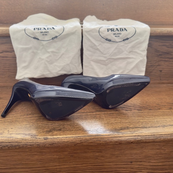 Prada Platform Pump Patent Leather Blue 39 / 9 Like New - Picture 13 of 14